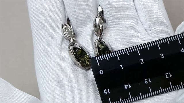 Серебряные серьги Дарвин с янтарём 929011029ab-з