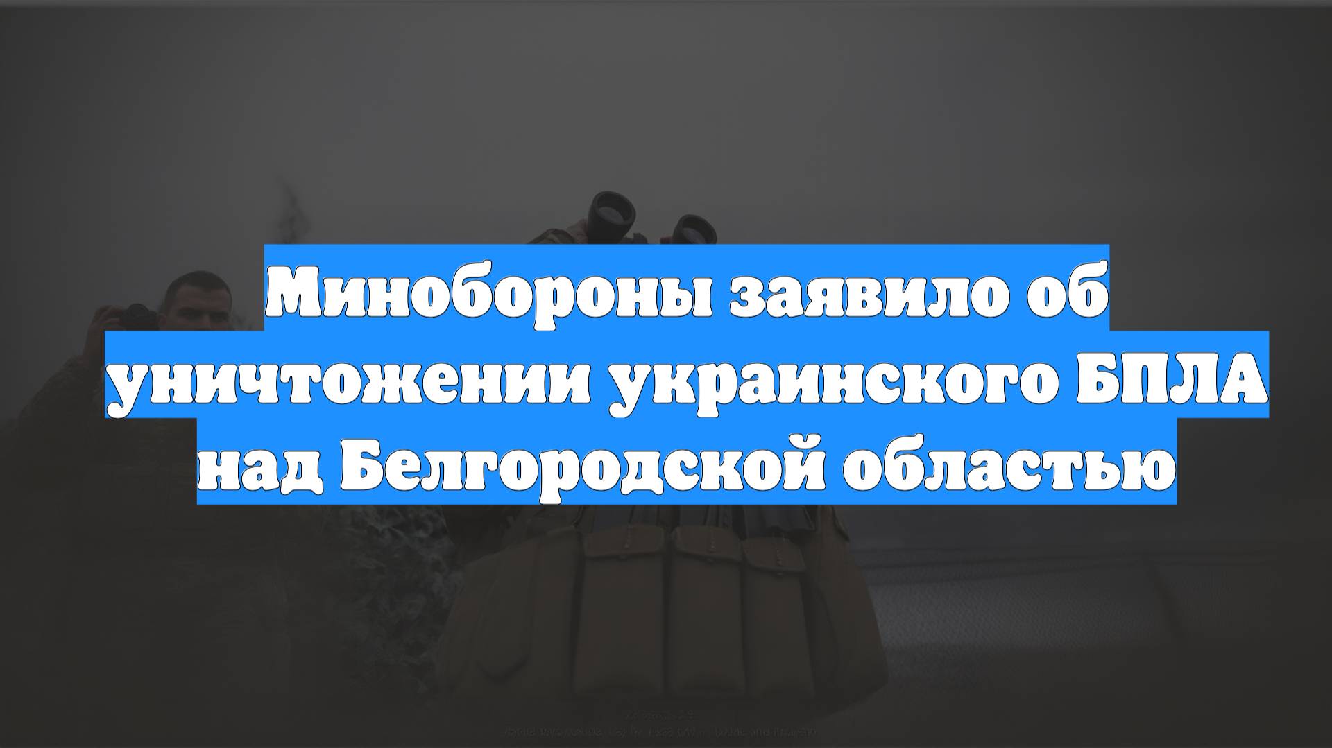 Минобороны заявило об уничтожении украинского БПЛА над Белгородской областью