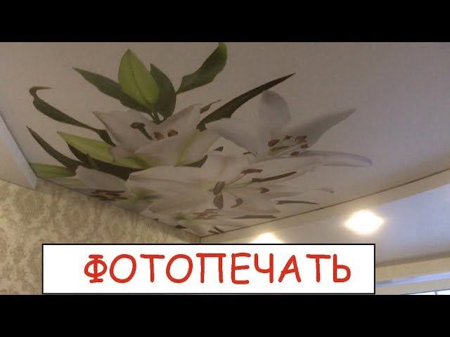 Двухуровневый натяжной потолок с фотопечатью Лилия|Еврониша ПК 5|Калуга.