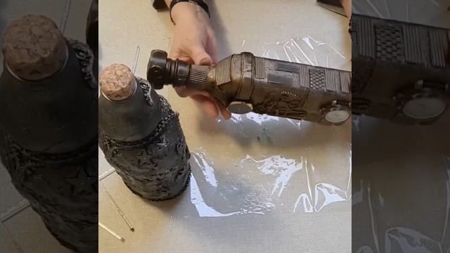 Разные методы декора бутылок!!!.mp4