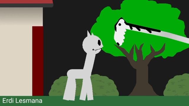 White Cartoon/Smiley Cat vs Long Horse