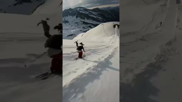 ✨экстремальные головокружительные прыжки на лыжах зимой💫