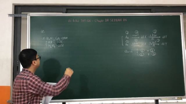 68 SPham 19. Amino axit (H2N)2C3H5COOH với (H2SO4 và HCl), được dd Y. Cho Y với dd NaOH và KOH.
