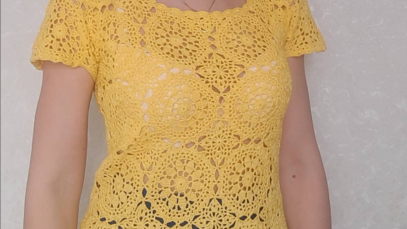 Кофточка мотивами _Солнечная__Подробный МК. _Часть I.