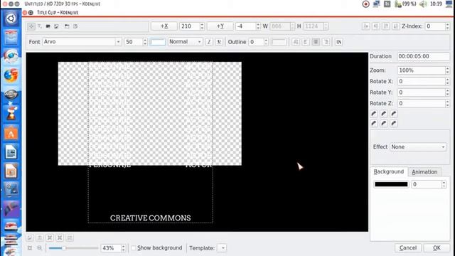 Como hacer créditos finales en Kdenlive