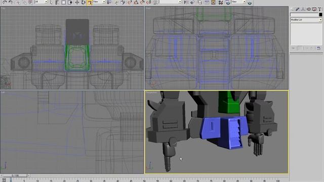 17 robot 3ds max tutorial - MEGAZORD Daizyujin 3D - Body modeling part. 08/09