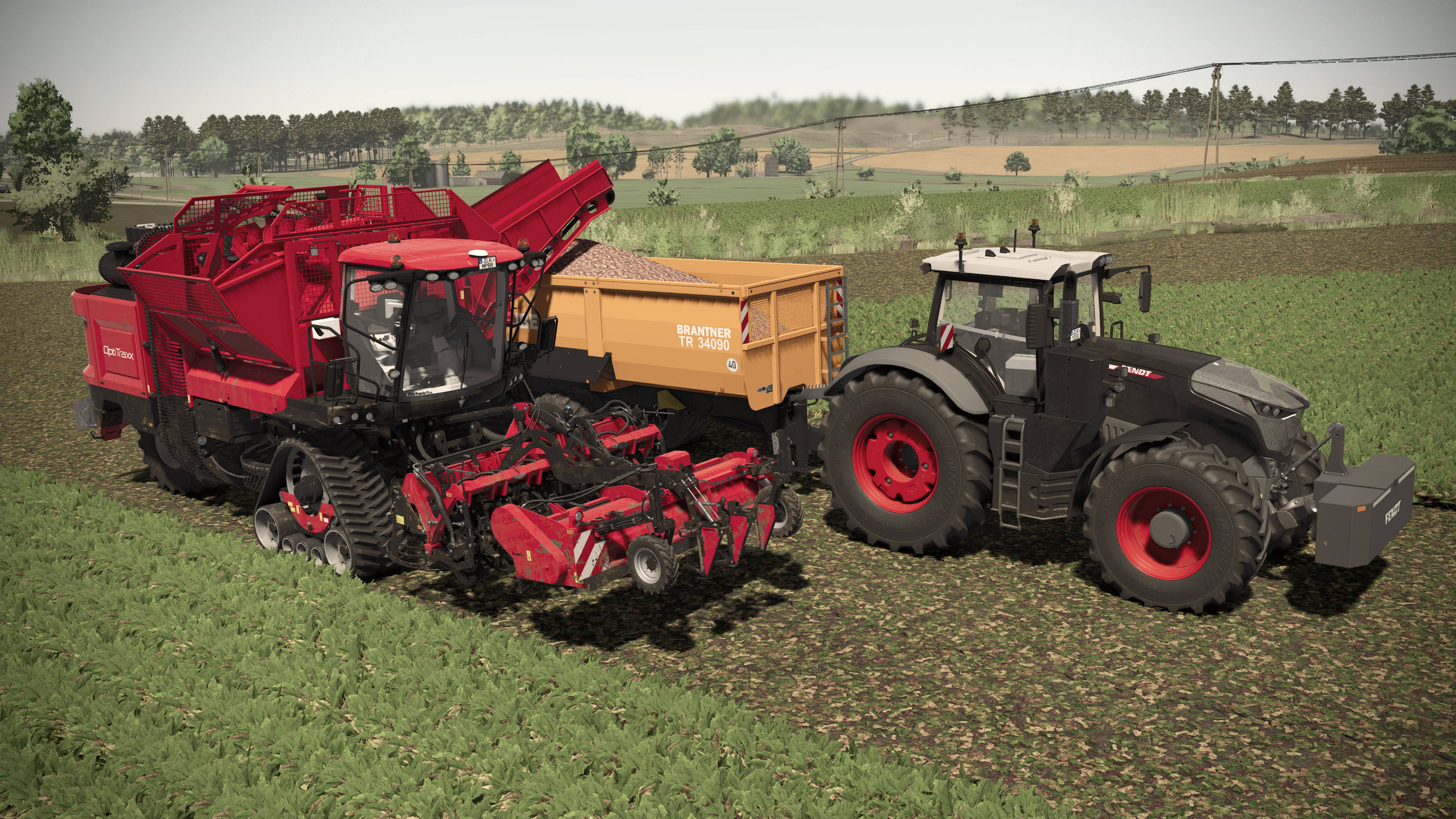 Farming Simulator 25 / Карта Zielonka / Уборка свеклы AgriFac OptiTraxx, FENDT 1050 Black Beauty