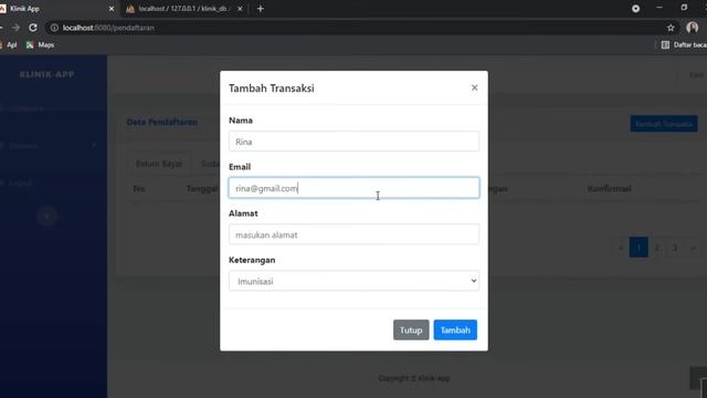Demo Aplikasi Berbasis Web untuk Layanan Kebidanan dan Laporan Keuangan Klinik