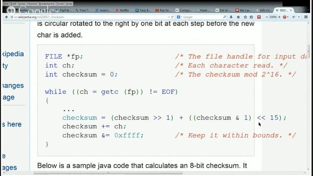 Dr. Ray writes a checksum function