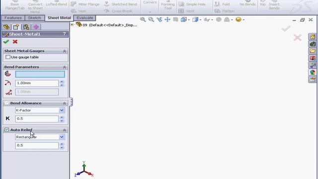 SOLIDWORKS Sheet Metal 09 ( Auto Relief ) Tutorial