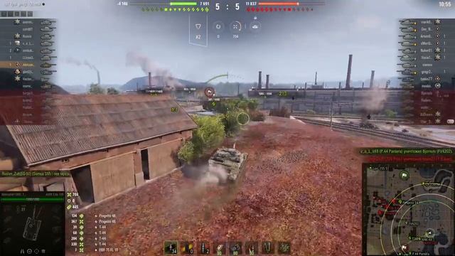 WoT ПТ-САУ Франции АМХ Cda 105 на ББ фарм серебра. Бой среднего игрока