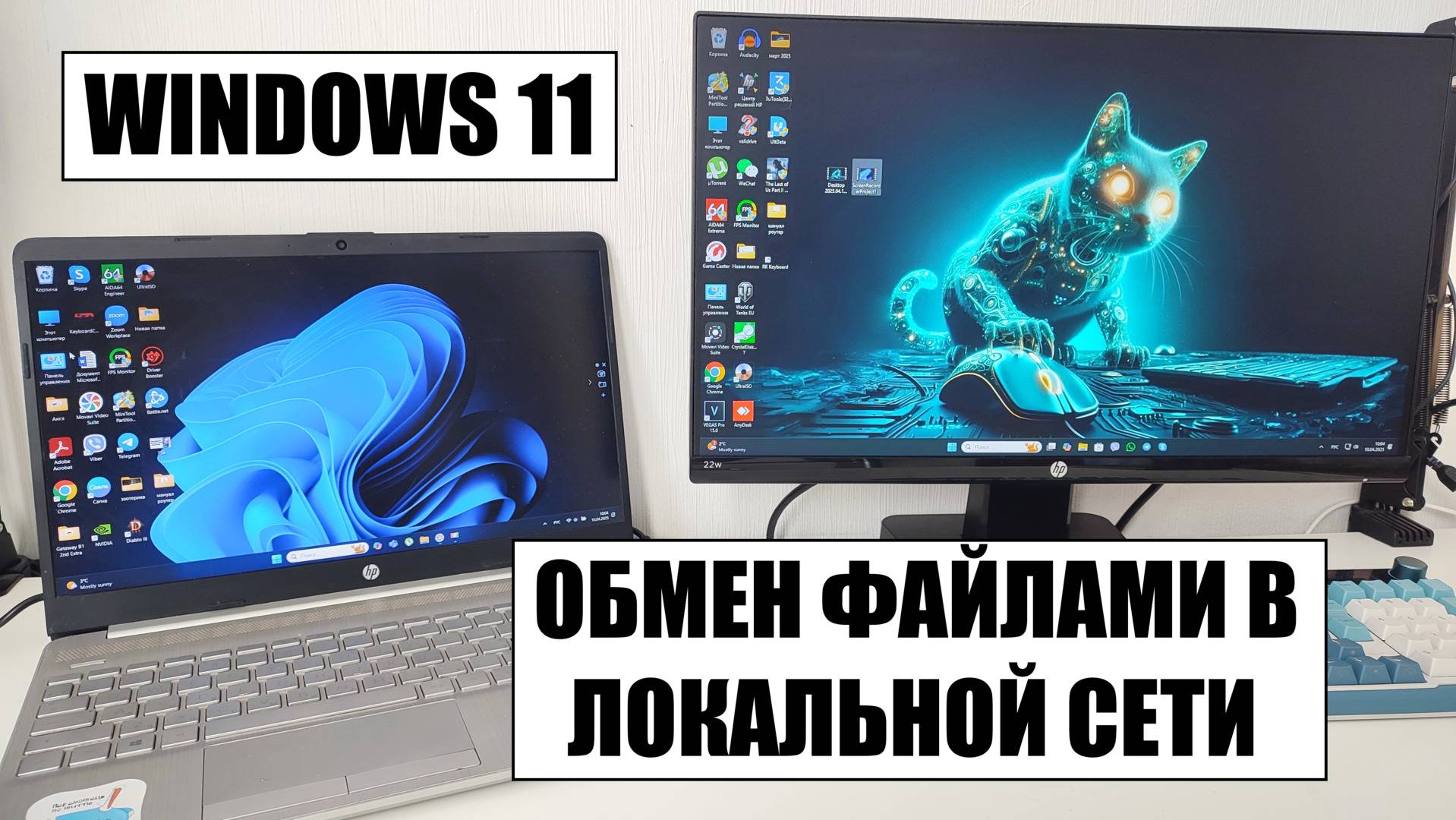 Обмен файлами по WiFi в локальной сети Wondows 11