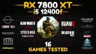 RX 7800 XT + i5 12400f : Test in 16 Games