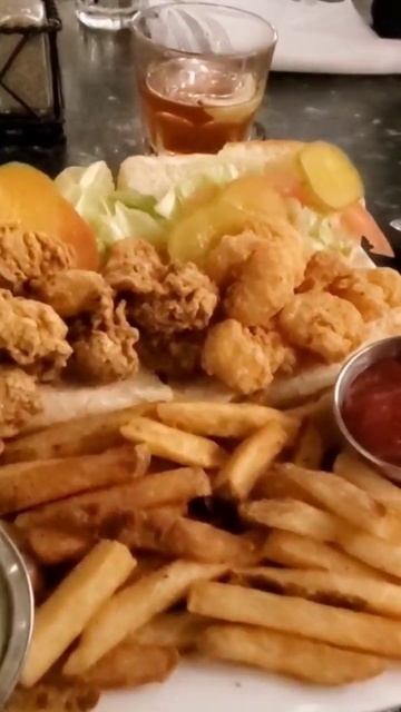 Po Boy Fried shrimp AND fried oysters!