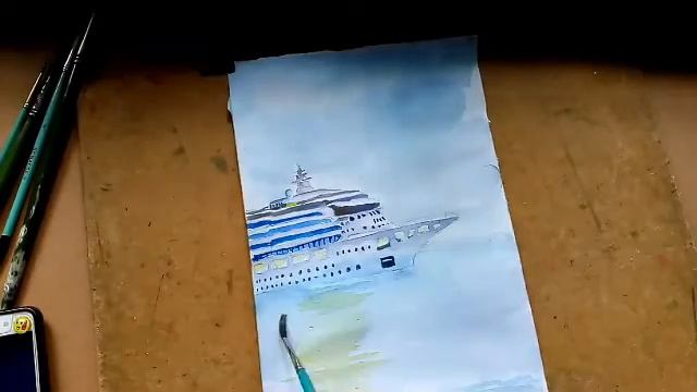ship painting by watercolor ||( for beginners)||the skill||