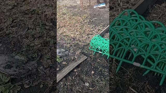 работа в саду, установка грядок в теплице