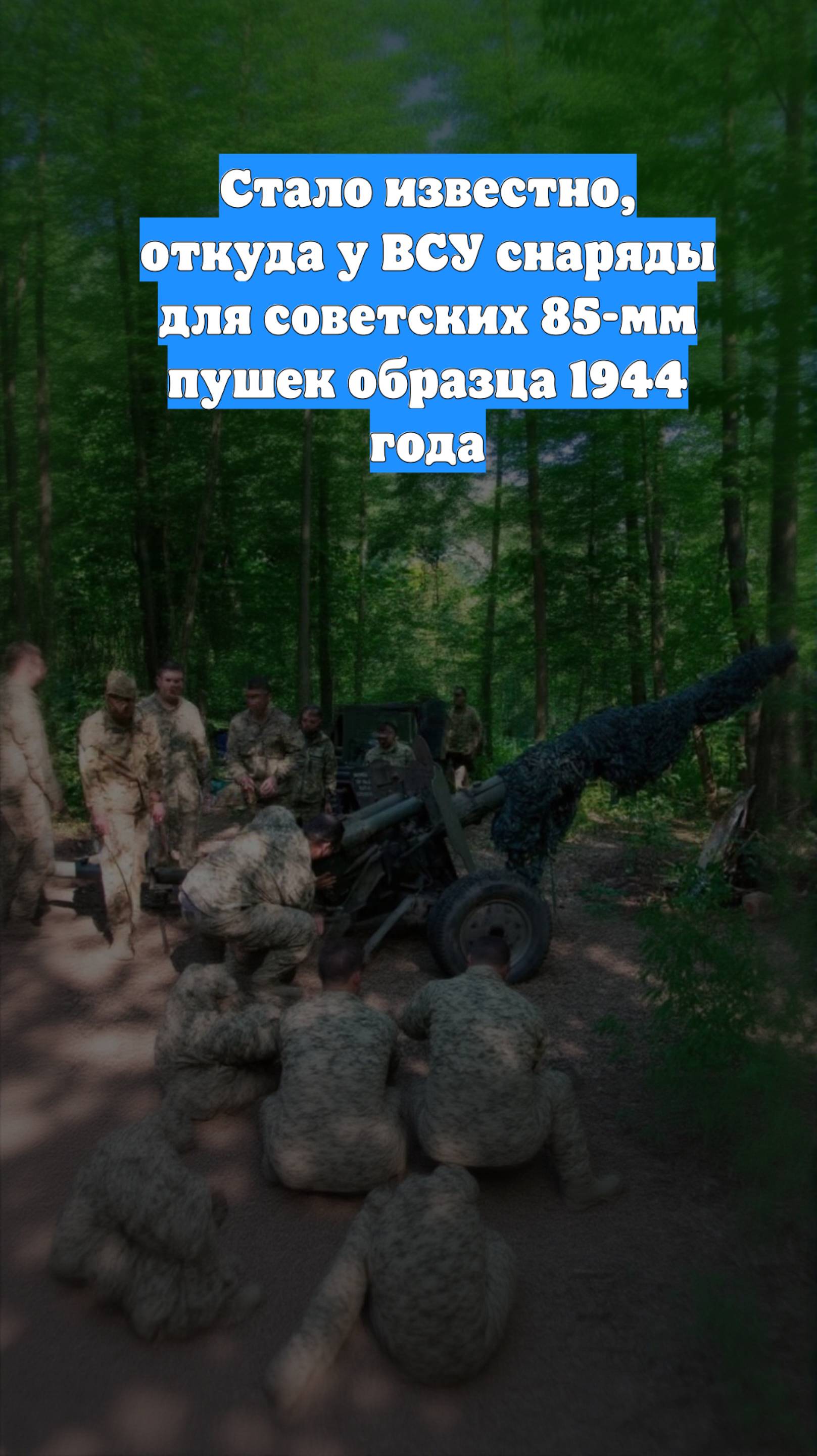 Стало известно, откуда у ВСУ снаряды для советских 85-мм пушек образца 1944 года