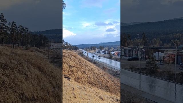 Весна, дневной снегопад уже растаял, но в горах ещё лежит
