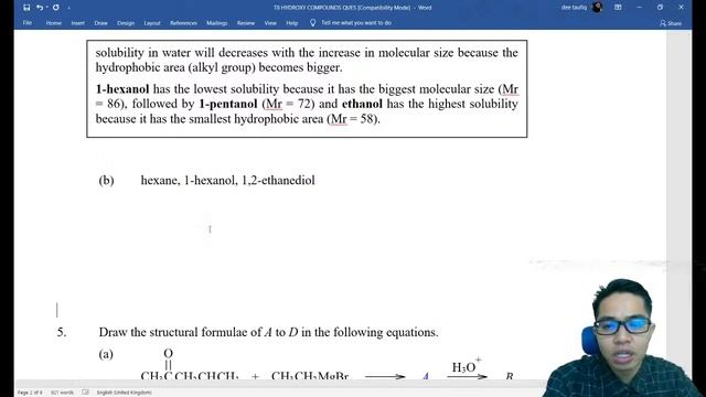 Tutorial Q3 - Q6 Hydroxy Compounds