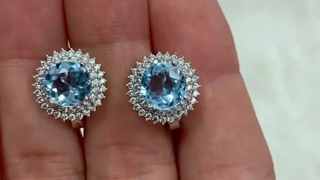 Серебряные серьги с топазами