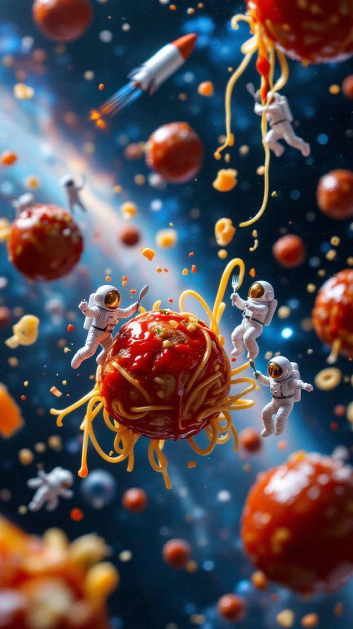 КОСМИЧЕСКИЙ ОБЕД! 
#ИИ #космос #космонавты #астронавты #МикроМир #space #ai #food #aivideo