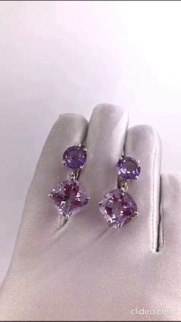 Серьги из серебра Аметист