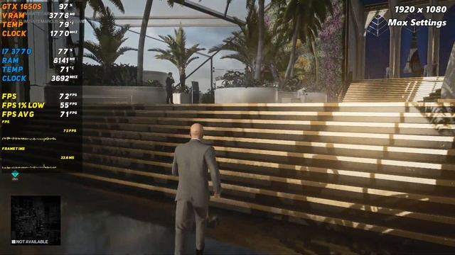 Hitman 3 Test on GTX 1650 Super - Maximum Graphics 1080p