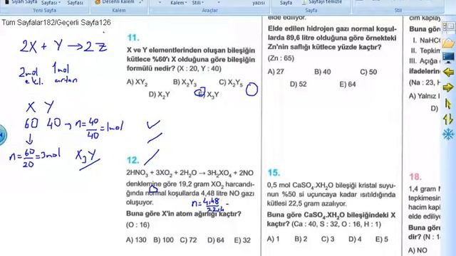 Eğitim Vadisi Yayınları - Kimya Temel Yasalar Test 11