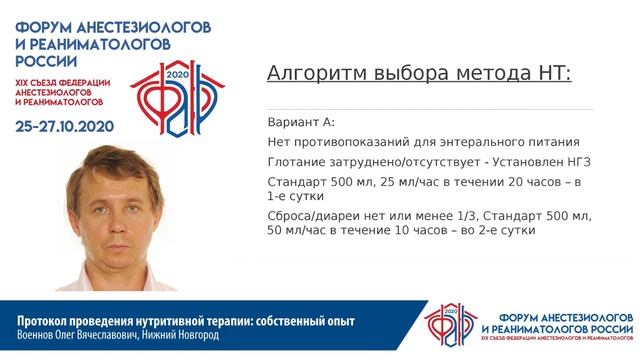 Протокол питания в ОРИТ Военнов ОВ  ФАРР 2020