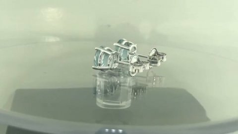 Aquamarine Stud Earrings Handmade