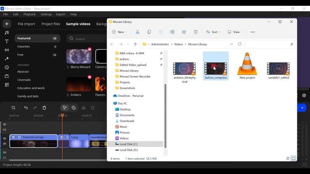 HOW TO COMPRESS VIDEO WITH MOVAVI VIDEO EDITOR FULL TUTORIAL (GB to MB conversion without INTERNET)