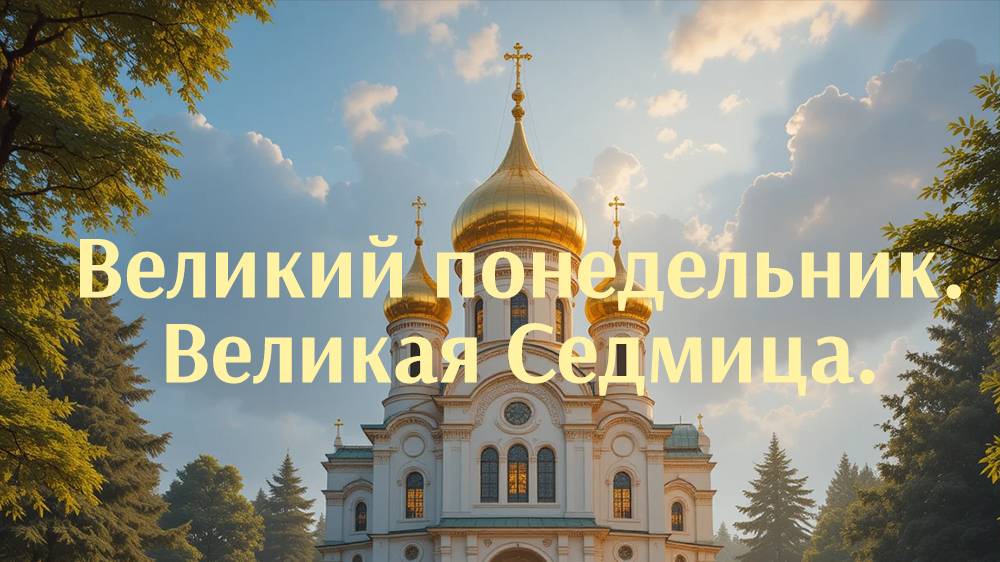 Великий понедельник. Великая Седмица.