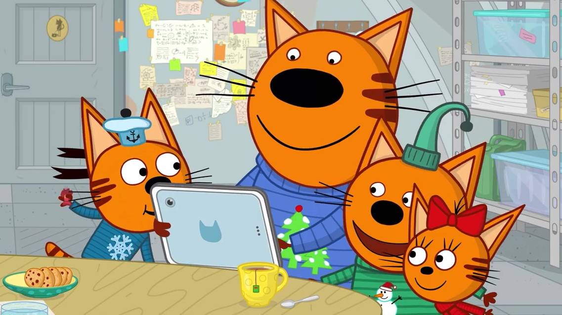 Три кота. Зимние каникулы 2024 мультик онлайн в HDnerje качестве