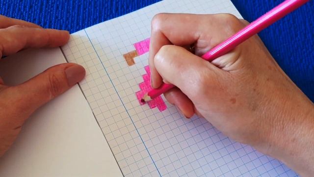 Мои рисунки по клеточкам Розовый Фламинго Рисунки для Личного Дневника.