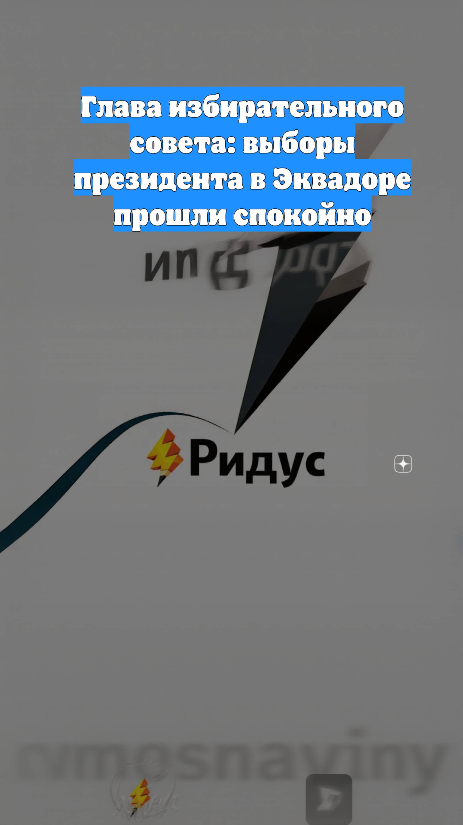 Глава избирательного совета: выборы президента в Эквадоре прошли спокойно