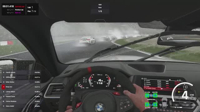 Assetto Corsa EVO. Гонка в сильный дождь.
