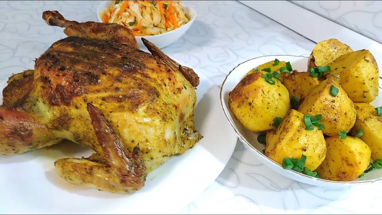 Целая КУРИЦА в духовке с картошкой. Румяная корочка и сочная грудка!