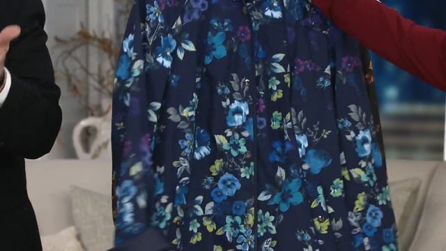 Dennis Basso Water Resistant Printed Jacket with Trim on QVC