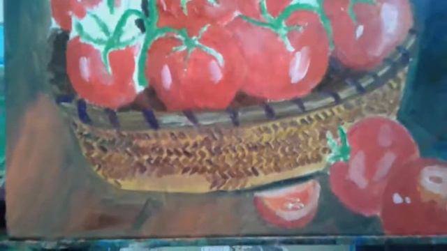 Tomatoes,oil,canvas. Помидоры,масло,холст.