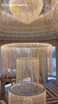 Монтаж большой хрустальной люстры