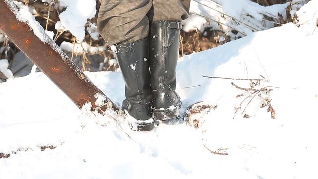 Bundeswehr juft boots over fresh spring snow