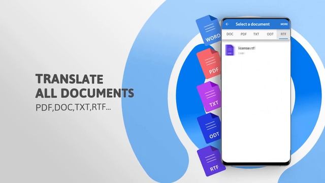 Camera Translator. Translate text from any document. PDF, WORD, TXT, RTF, ODT... (Landscape)