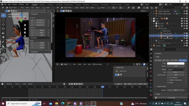 Proses Penerapan Light Linking Pada Animasi 3D "Jon Jumait" Menggunakan E-Cycles 3.0 Untuk Blender