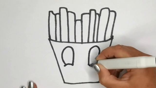 How to draw French fries\ Frantsuz kartoshkasini qanday chizish mumkin\ Как нарисовать картошку фри