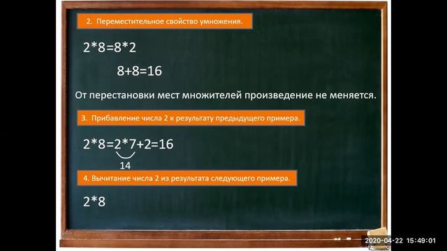 Приёмы умножения на 2