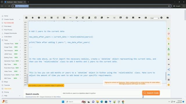 Add months or years to a datetime object in python