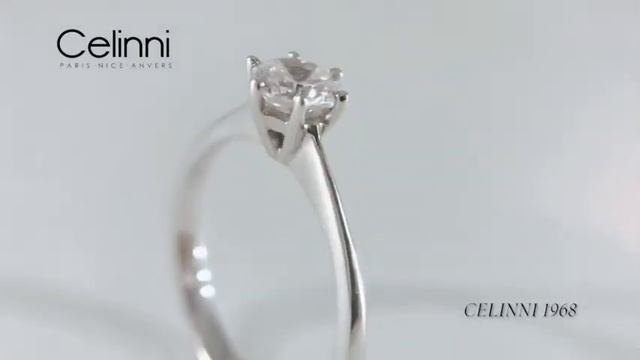 Solitaire diamant 0,50 carat Celinni 1968 or blanc 750/1000