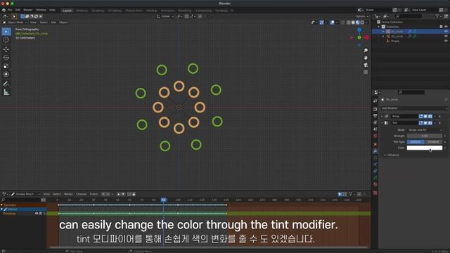 Motion graphics using modifiers (Grease Pencil, Blender)