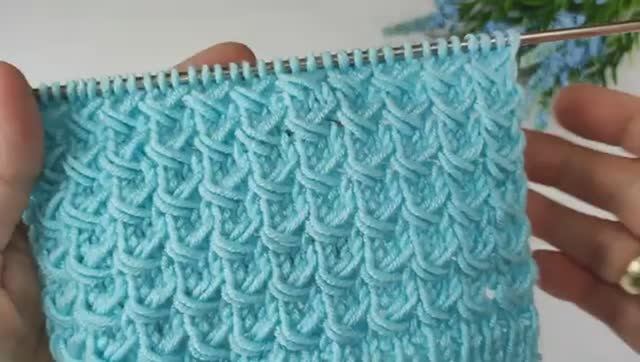Объемный узор спицами - Вязание спицами #узорспицами
