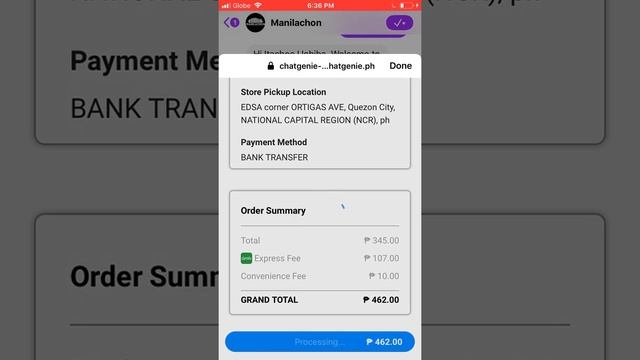 Manilachon Mini App with Grab Express Integration Experience